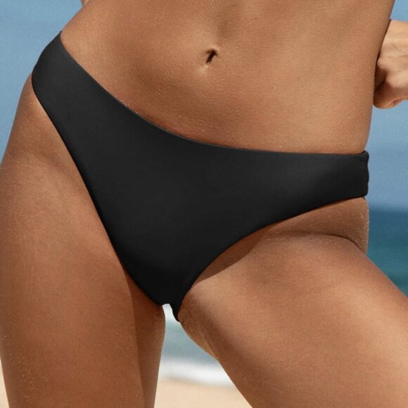 BERLOOK ECONYL® Black Solid Low Waisted Bikini Bottom ONLY 25 - Picture 1 of 10